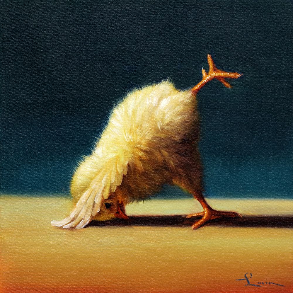 Yoga Chick Downward Dog Split art print by Lucia Heffernan for $57.95 CAD
