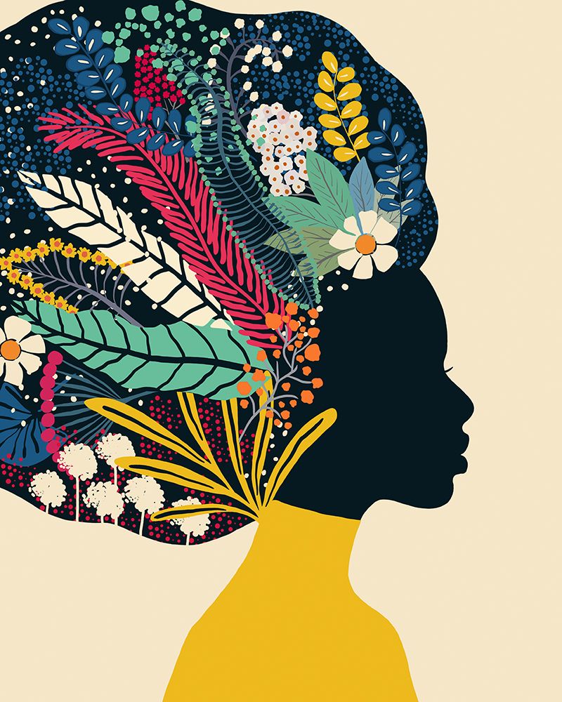 Afro Woman In Yellow art print by Ioana Horvat for $57.95 CAD