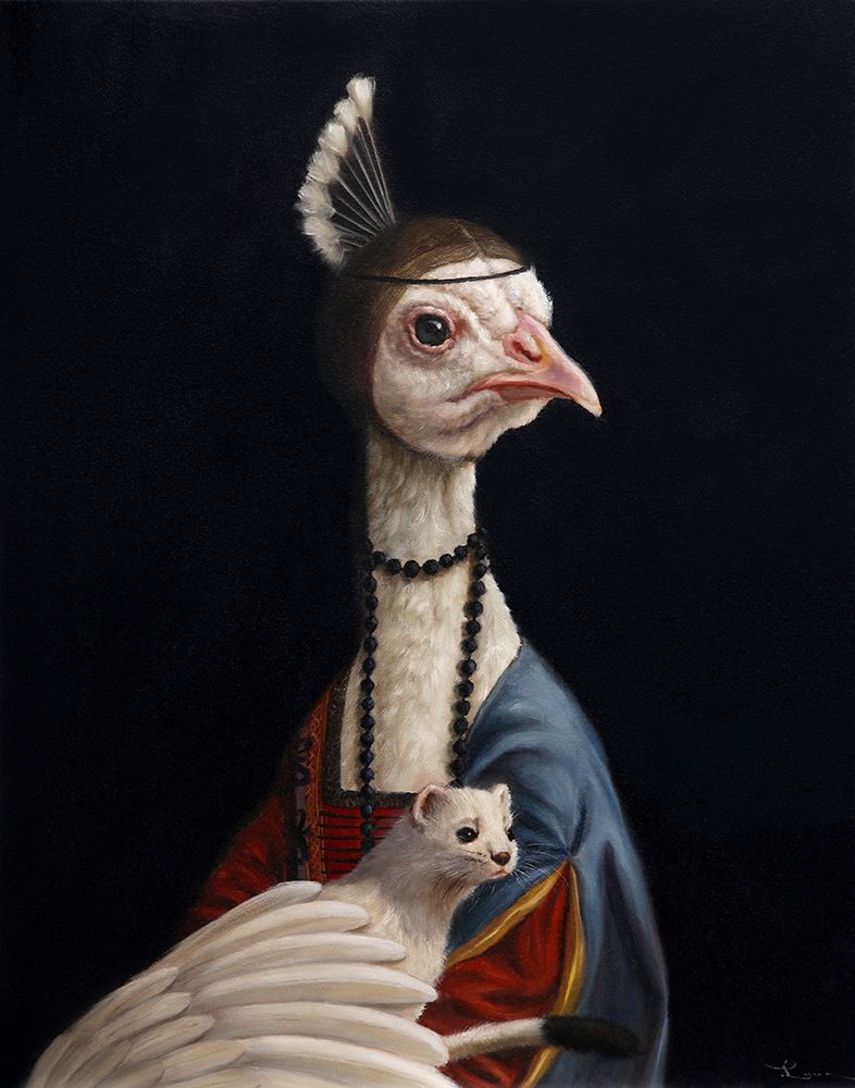 Peacock with Ermine art print by Lucia Heffernan for $57.95 CAD