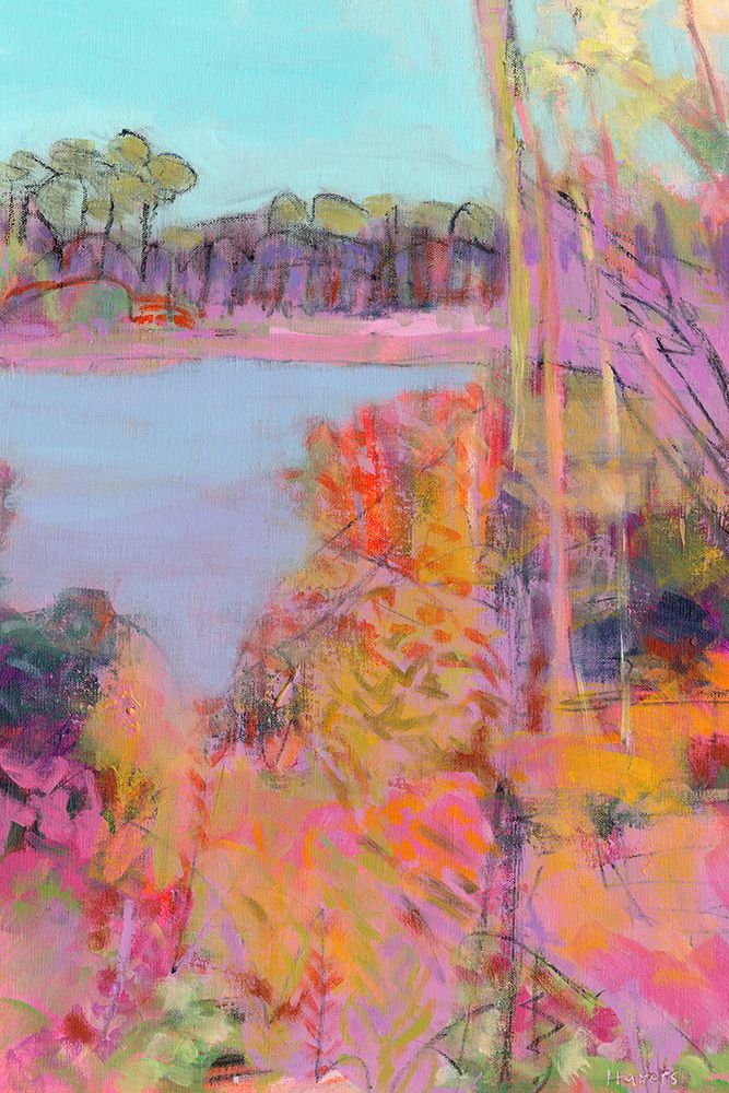 Autumn Colours Around A Pond art print by Chrissie Havers for $57.95 CAD