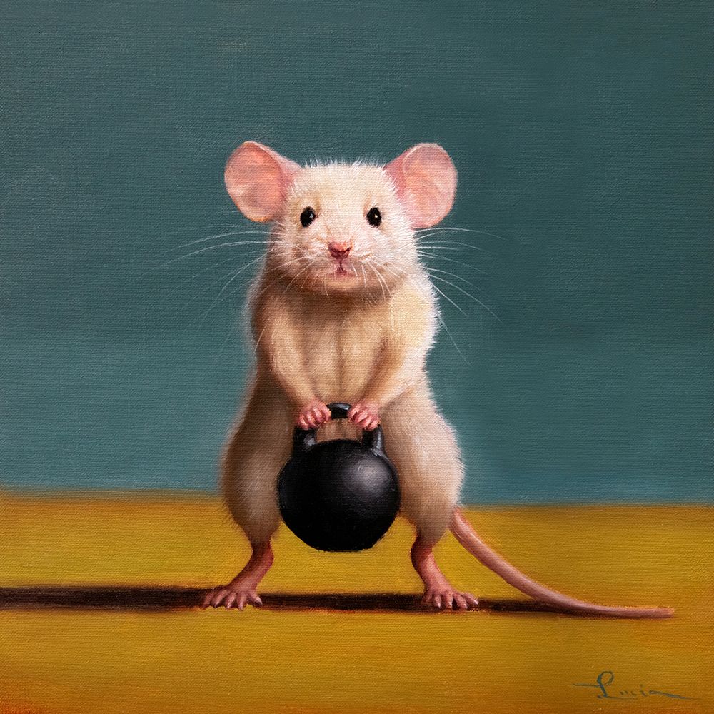 Gym Rat Kettleball Front Squat art print by Lucia Heffernan for $57.95 CAD