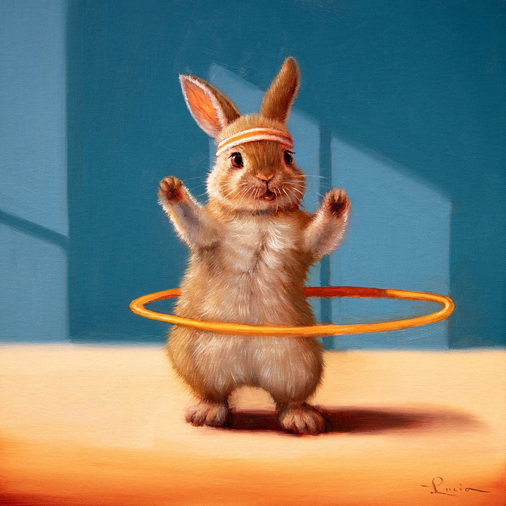 Gym Bunny - Hula Hoop art print by Lucia Heffernan for $57.95 CAD