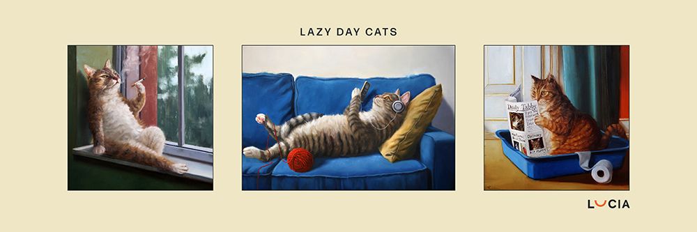 Lazy Day Cats art print by Lucia Heffernan for $57.95 CAD