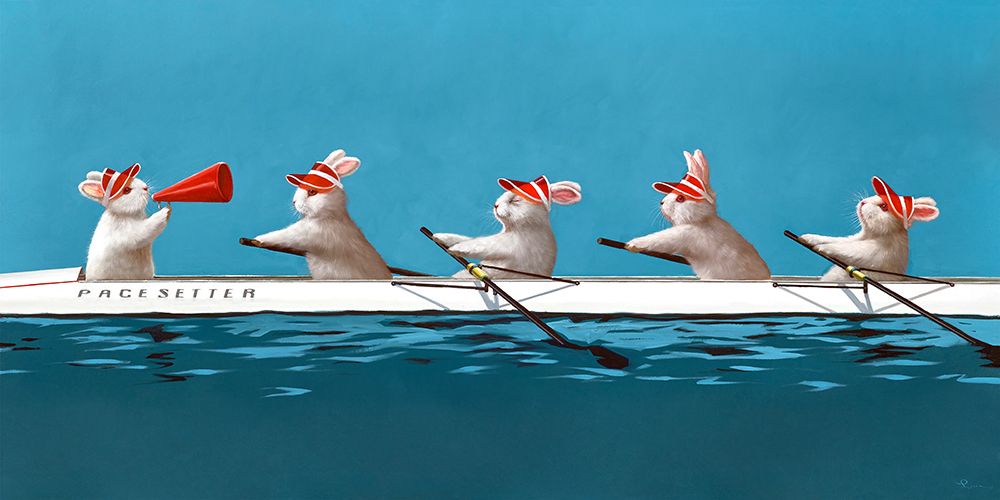 Bunnies in the Boat art print by Lucia Heffernan for $57.95 CAD