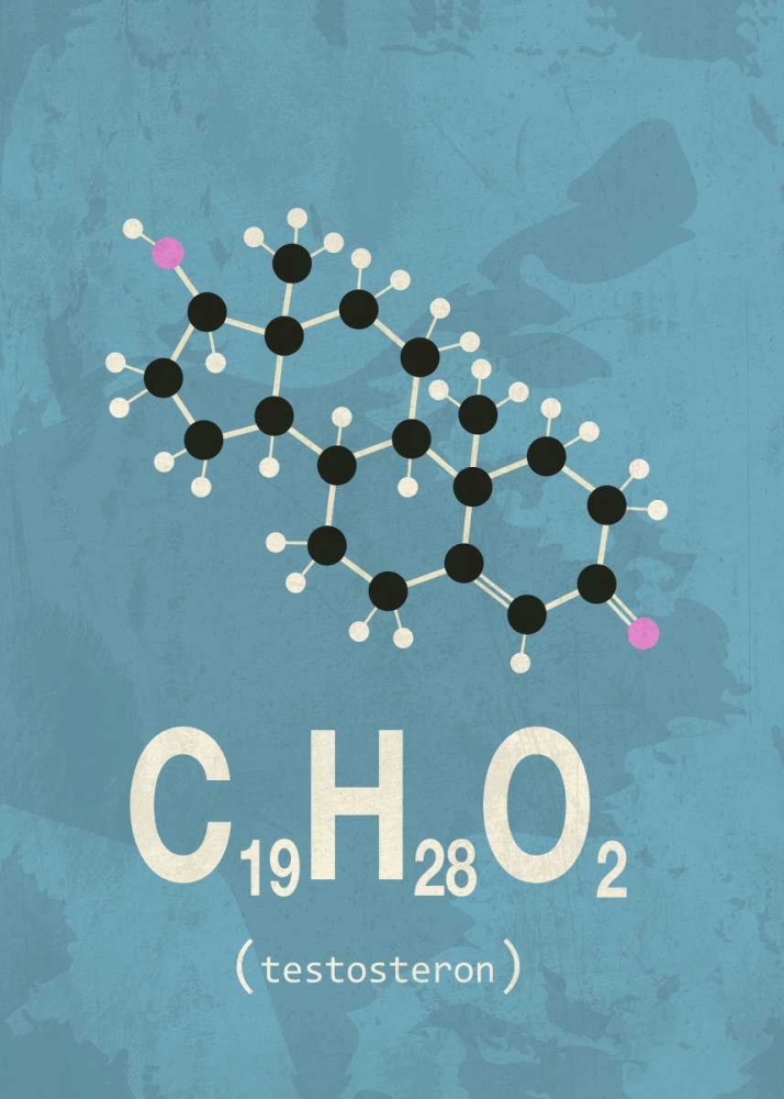 Molecule Testosterone art print by TypeLike for $57.95 CAD