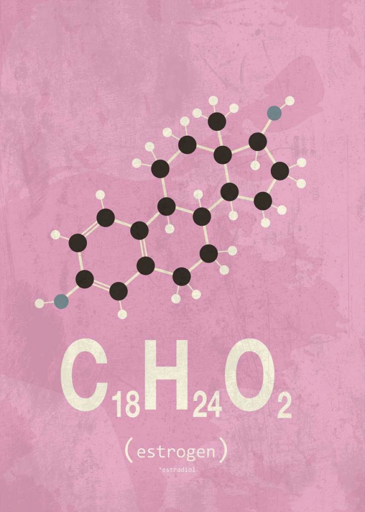Molecule Estrogene art print by TypeLike for $57.95 CAD