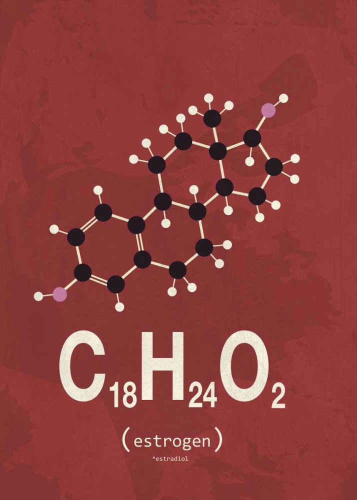 Molecule Estrogene art print by TypeLike for $57.95 CAD