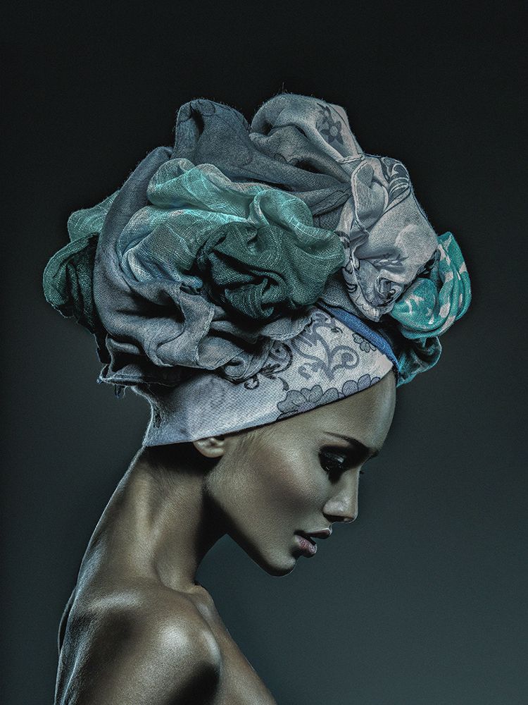 Woman in Thought, Teal art print by Incado for $57.95 CAD