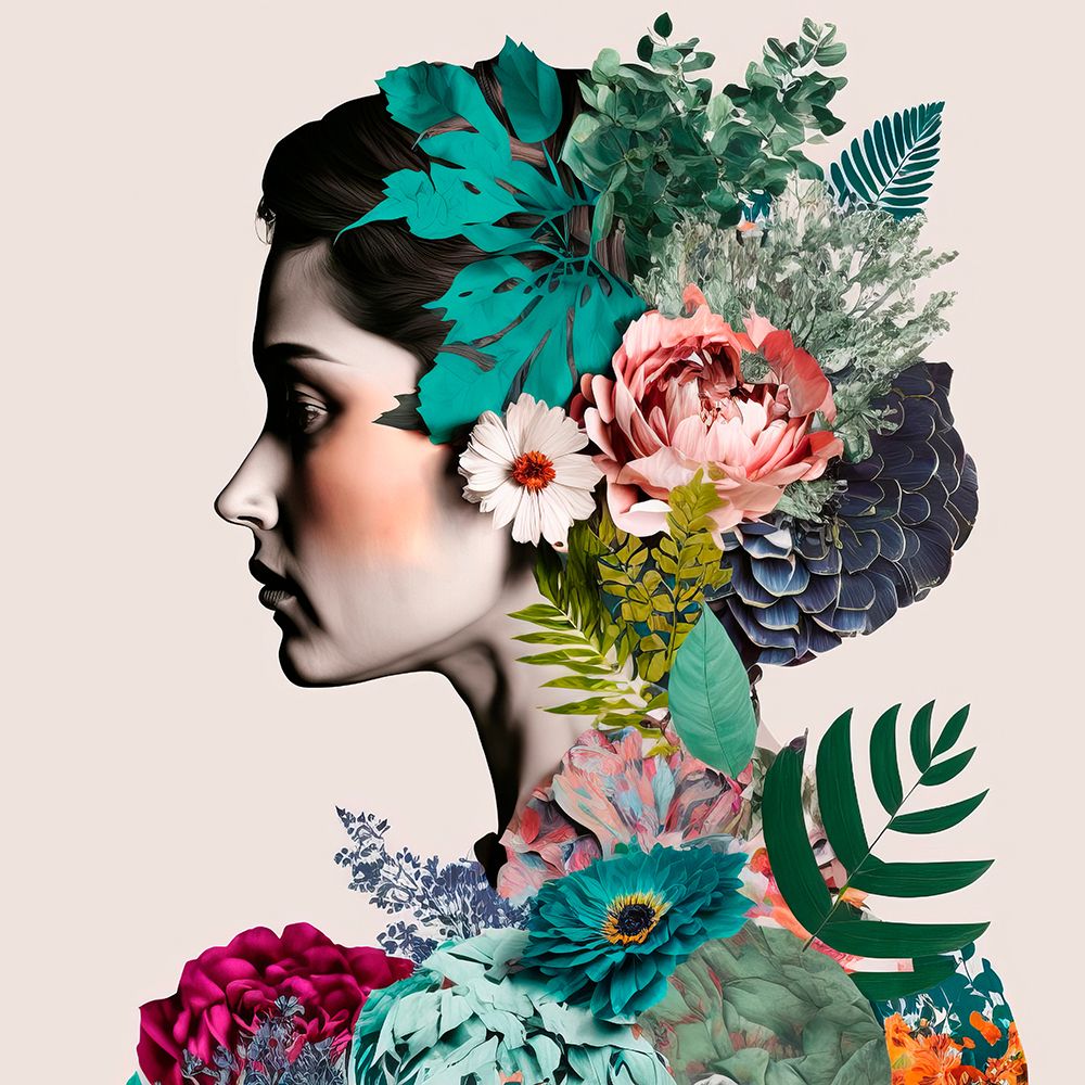 Floral Profile art print by Incado for $57.95 CAD