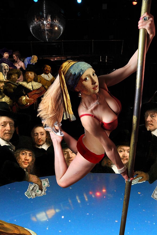 Girl with Pearl Earring and Pole art print by Barry Kite for $57.95 CAD