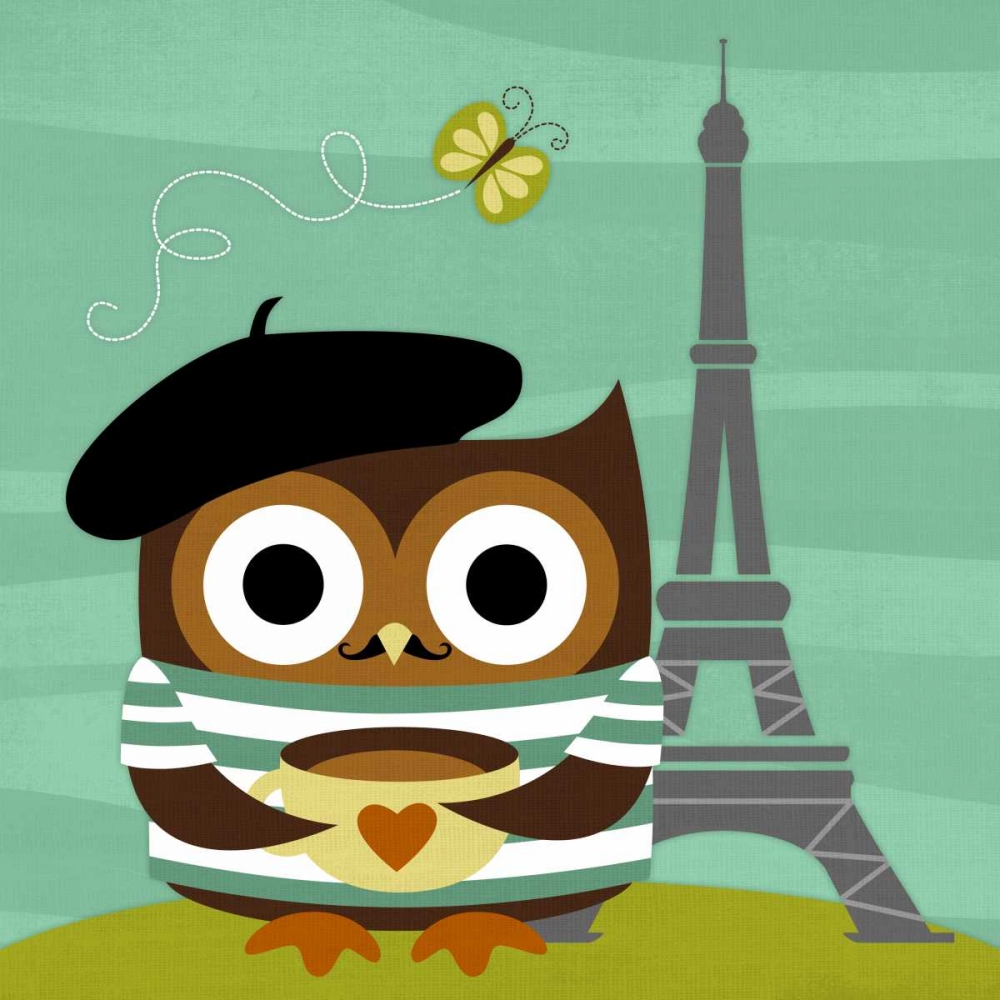 Owl in Paris art print by Nancy Lee for $57.95 CAD