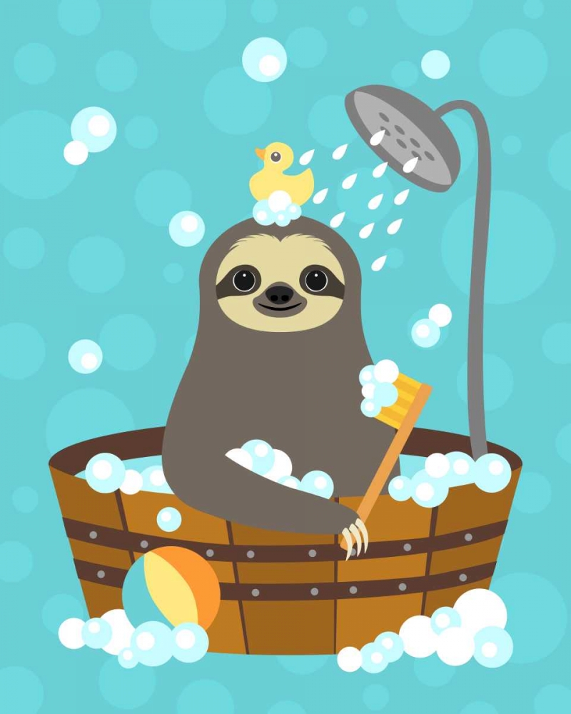 Bathing Sloth art print by Nancy Lee for $57.95 CAD