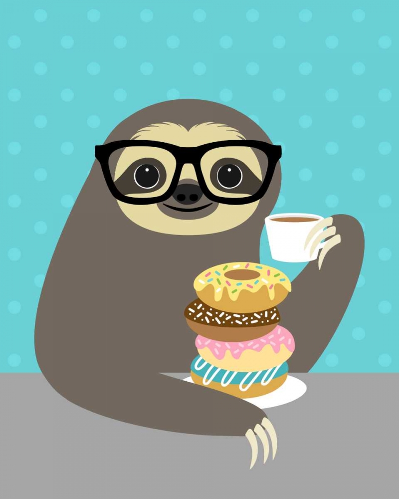 Snacking Sloth art print by Nancy Lee for $57.95 CAD