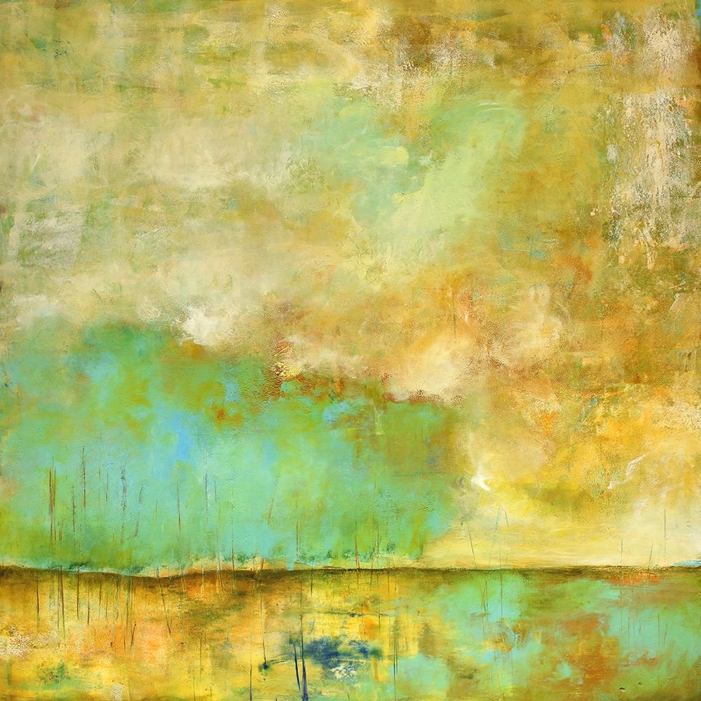 Deep Breath, Teal Trees, Stillness art print by Lisa Mann Fine Art for $57.95 CAD