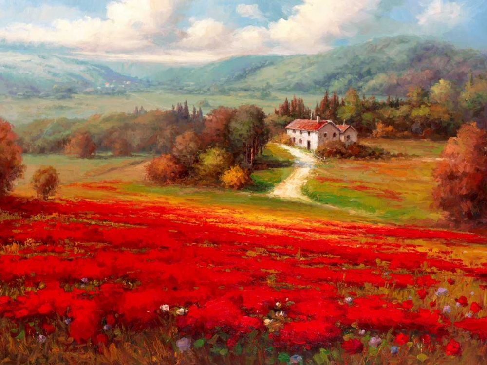 Poppy Fields Afar art print by Marino for $57.95 CAD