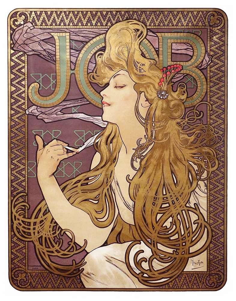 Job Cigarette Rolling Papers Advertisement, 1897 by Alphonse Mucha