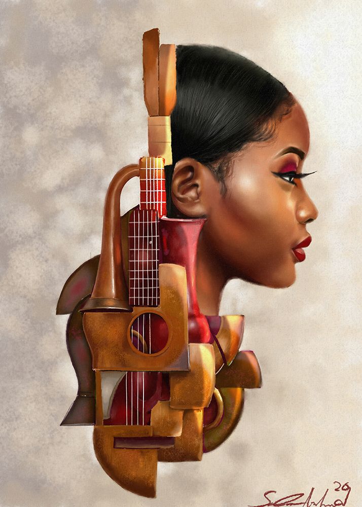 Mahogany Strings art print by Salaam Muhammad for $57.95 CAD