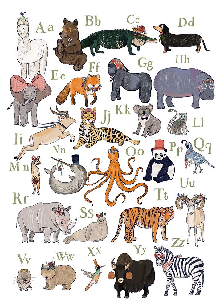 ABC Party Animal art print by Hanna Melin for $57.95 CAD