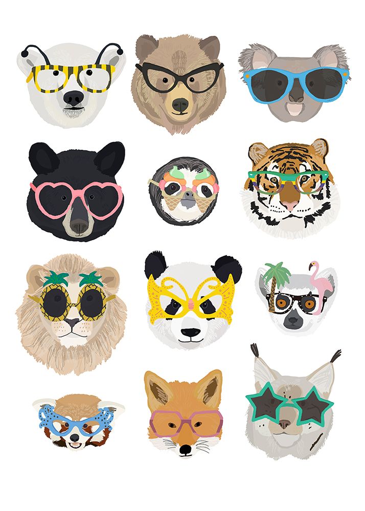 Big Cats In Fancy Glasses art print by Hanna Melin for $57.95 CAD