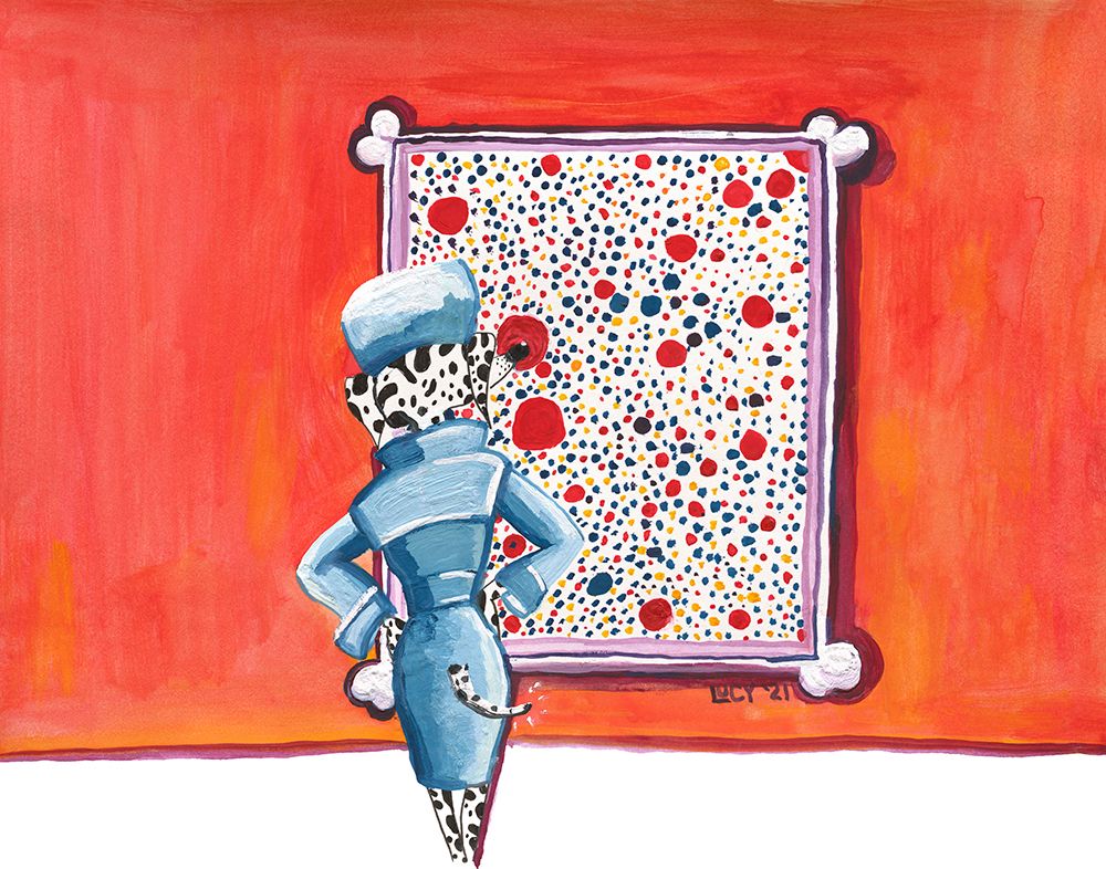 Miss Indognito Does Pointillism art print by Lucy Marshall for $57.95 CAD