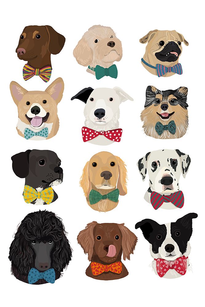 Dogs in Bow Ties art print by Hanna Melin for $57.95 CAD