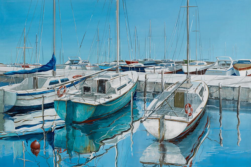 Anchored Boats on Pier art print by Max Maxx for $57.95 CAD