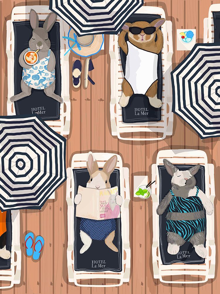 Rabbits at Hotel La Mer art print by Hanna Melin for $57.95 CAD