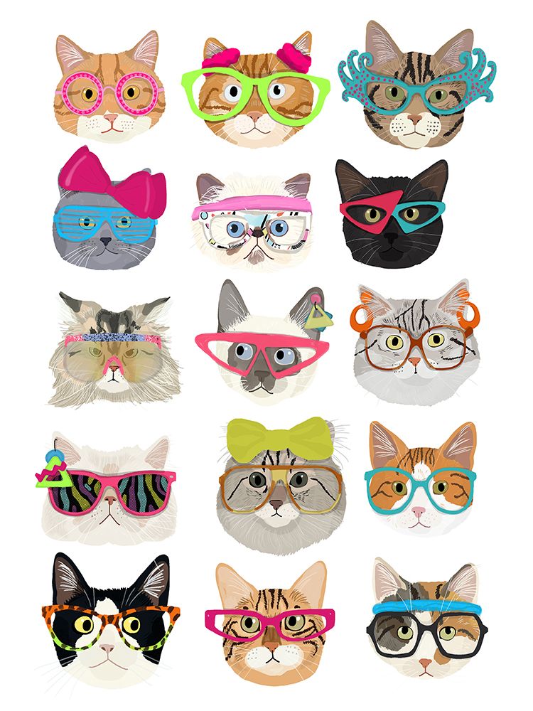 Cats in the 1980s art print by Hanna Melin for $57.95 CAD