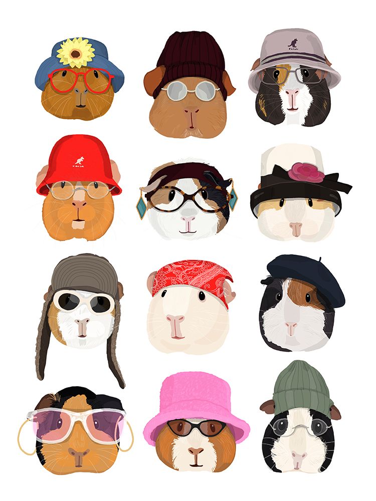 Guinea Pigs in the 1990s art print by Hanna Melin for $57.95 CAD