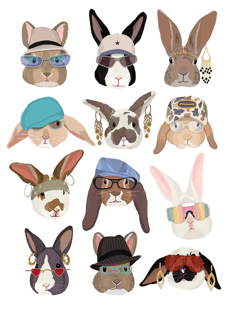 Rabbits in the 2000s art print by Hanna Melin for $57.95 CAD