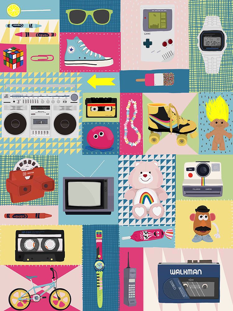 80s Patchwork art print by Hanna Melin for $57.95 CAD