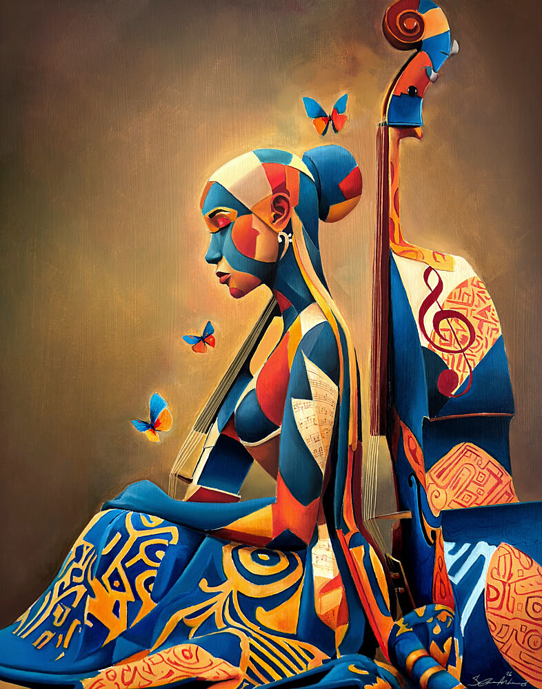 The Whispering Cello art print by Salaam Muhammad for $57.95 CAD