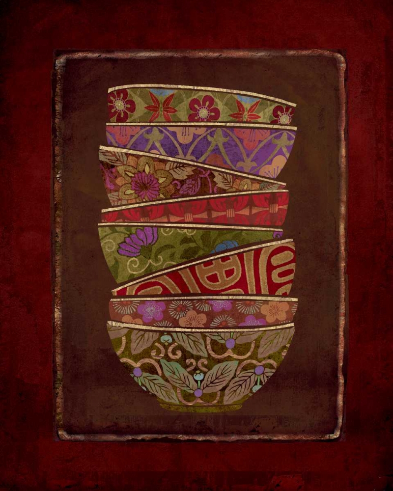 Asian Bowls I art print by Linda Maron for $57.95 CAD