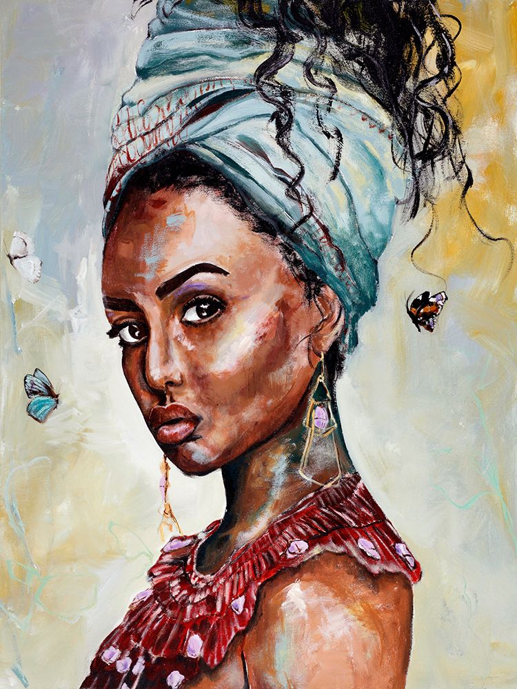 Lady with Butterflies art print by Design Fabrikken for $57.95 CAD