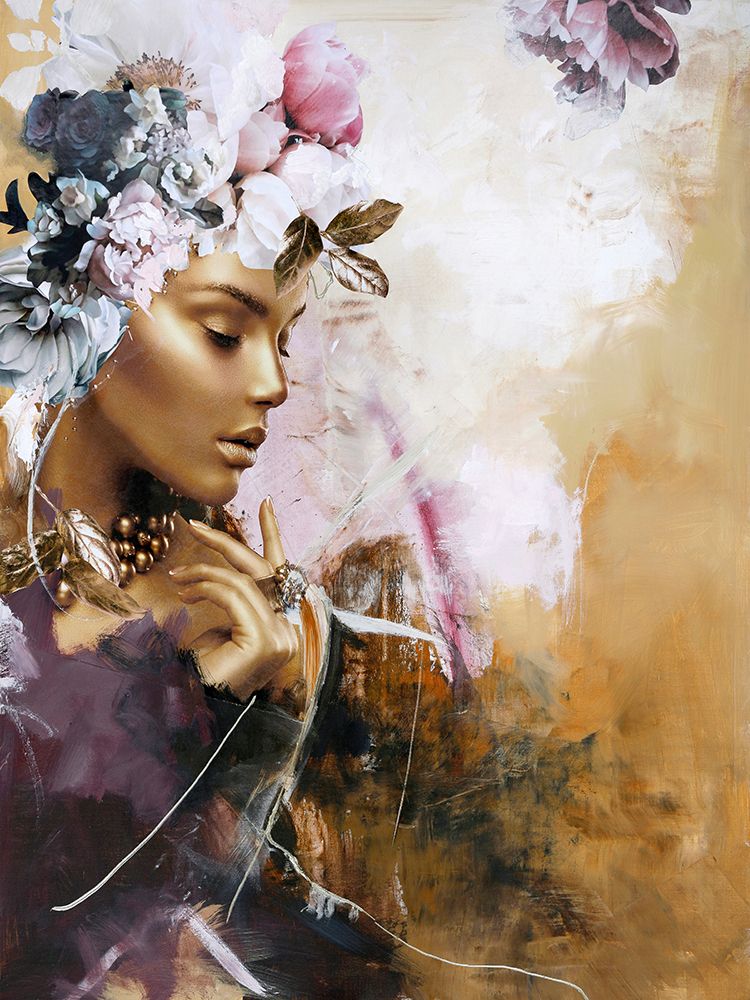 Gold on Purple Couture art print by Design Fabrikken for $57.95 CAD