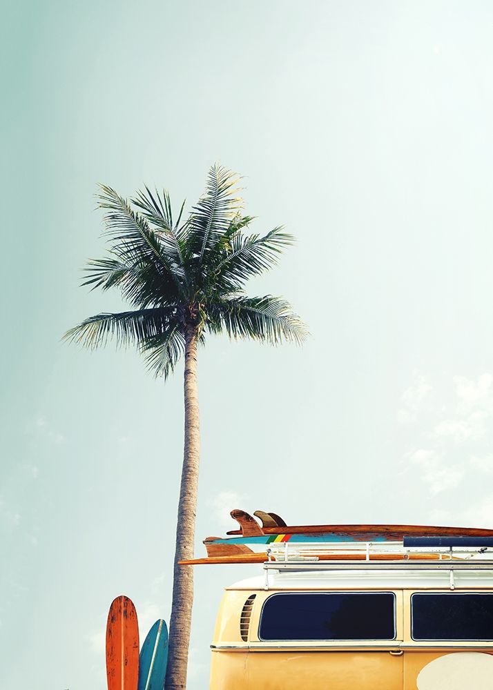 Surf Bus Yellow art print by Design Fabrikken for $57.95 CAD