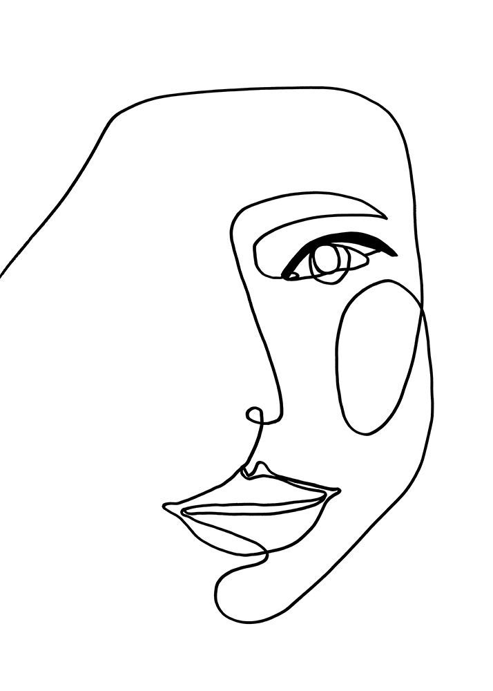 Face Line 1 art print by Design Fabrikken for $57.95 CAD