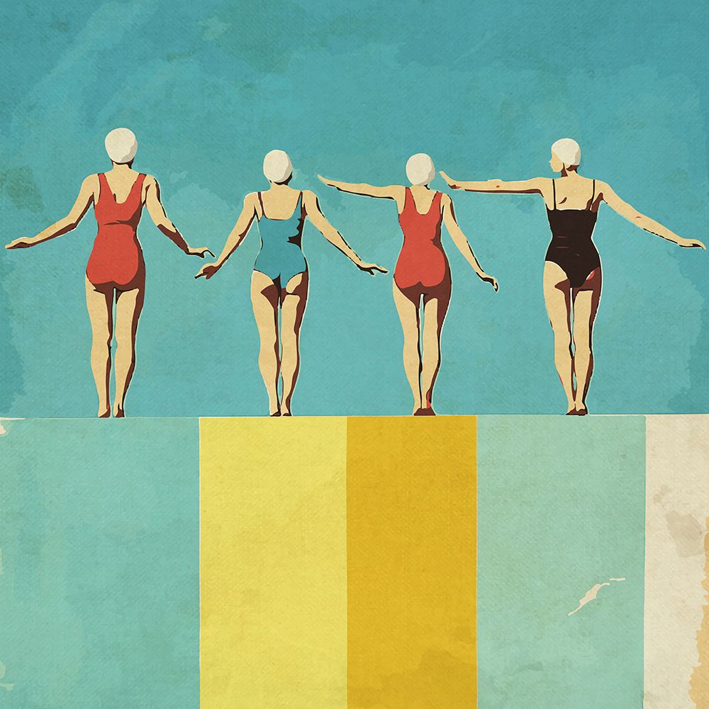 Four Figures on The Pool art print by Layla Oz for $57.95 CAD