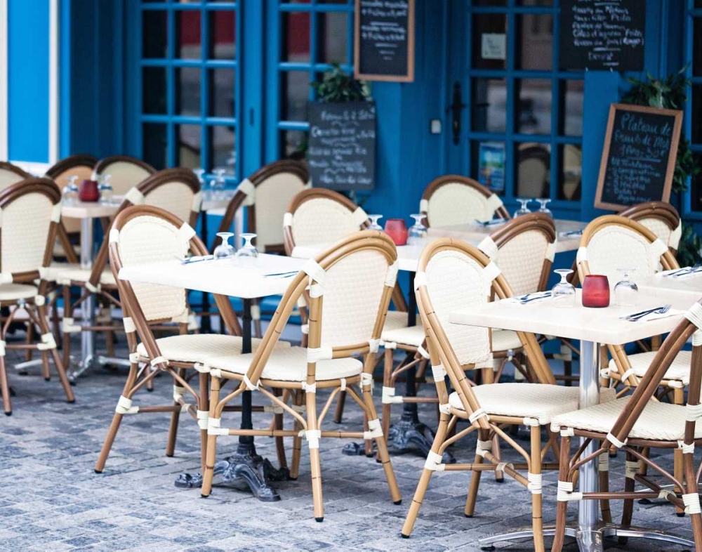 Blue Cafe art print by Melanie Alexandra Price for $57.95 CAD