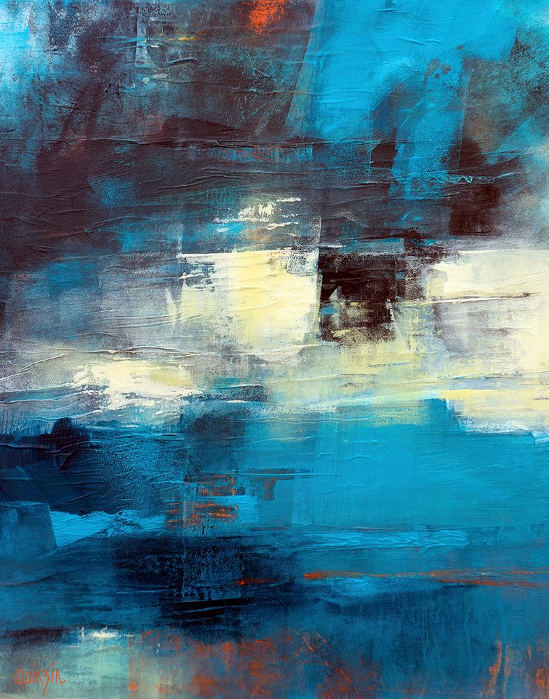 Abstract Blue Orange art print by Marianne Quinzin for $57.95 CAD