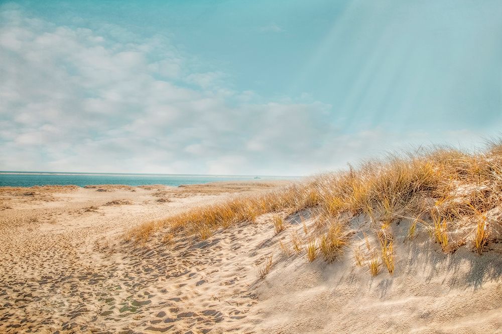 Beige and Blue Beach art print by Brooke T. Ryan for $57.95 CAD