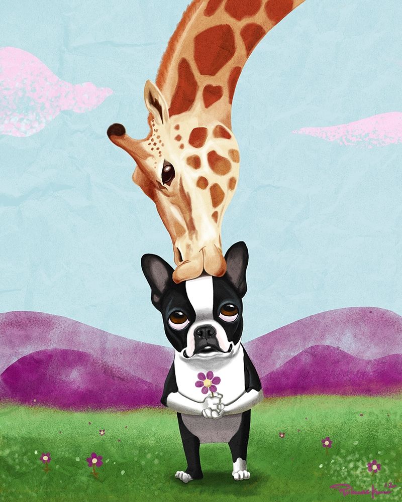 Giraffe Kisses art print by Brian Rubenacker for $57.95 CAD