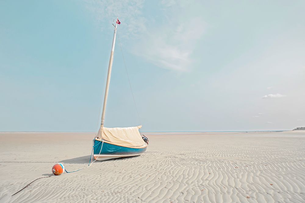 Sailboat in Teal and Coral art print by Brooke T. Ryan for $57.95 CAD