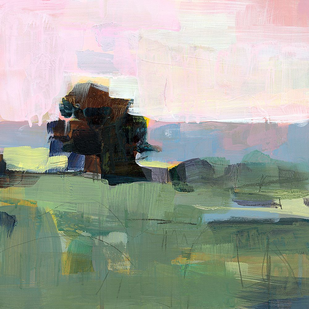 Pink Sky Over Stratham Field #1 art print by Kathleen Robbins for $57.95 CAD