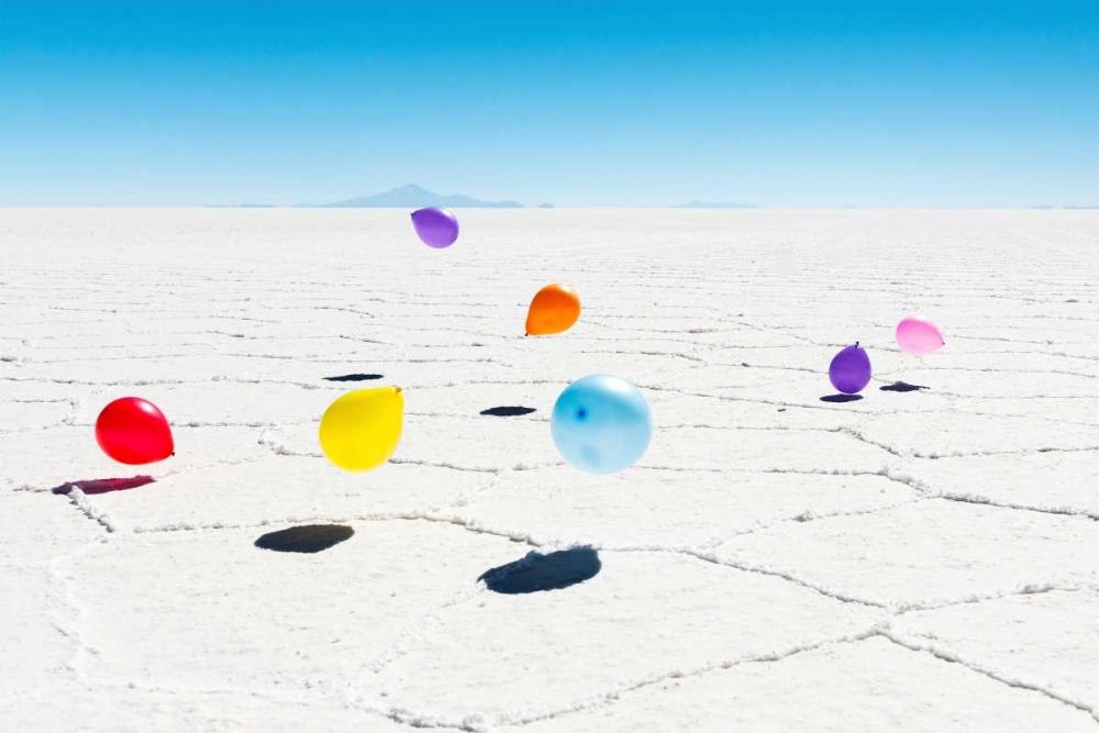 Balloons Three, Salar de Uyuni, Bolivia art print by Richard Silver for $57.95 CAD