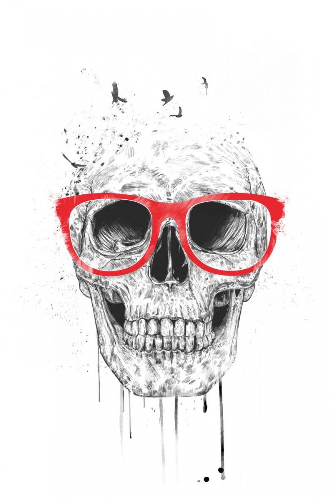 Skull With Red Glasses art print by Balazs Solti for $57.95 CAD