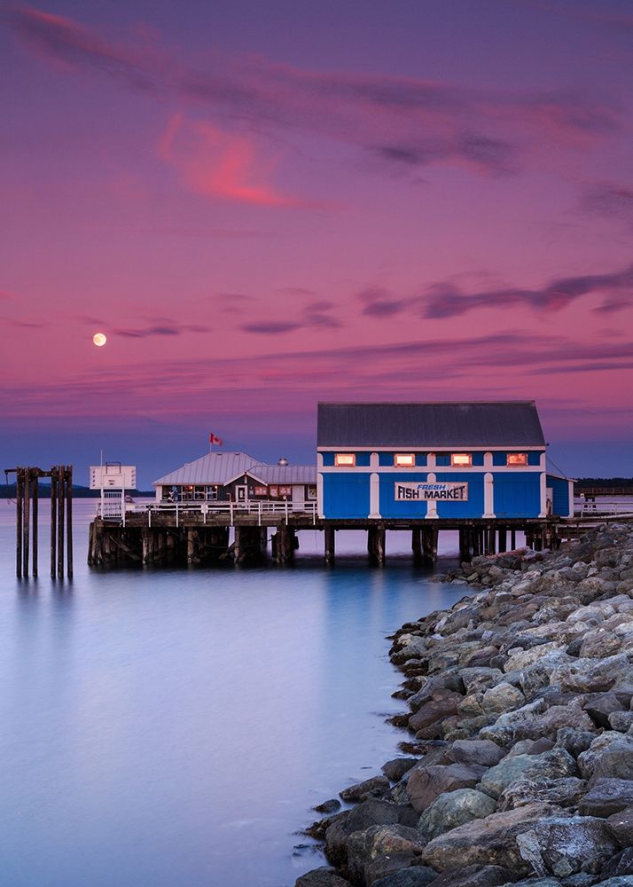 Moon over Sidney Fish Market art print by Shawn/Corinne Severn for $57.95 CAD