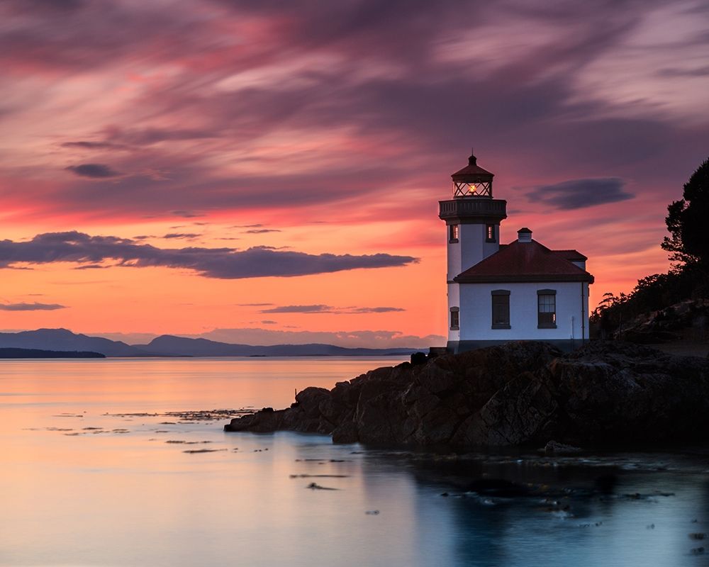 Orange Sunset at Lime Kiln Lighthouse art print by Shawn/Corinne Severn for $57.95 CAD
