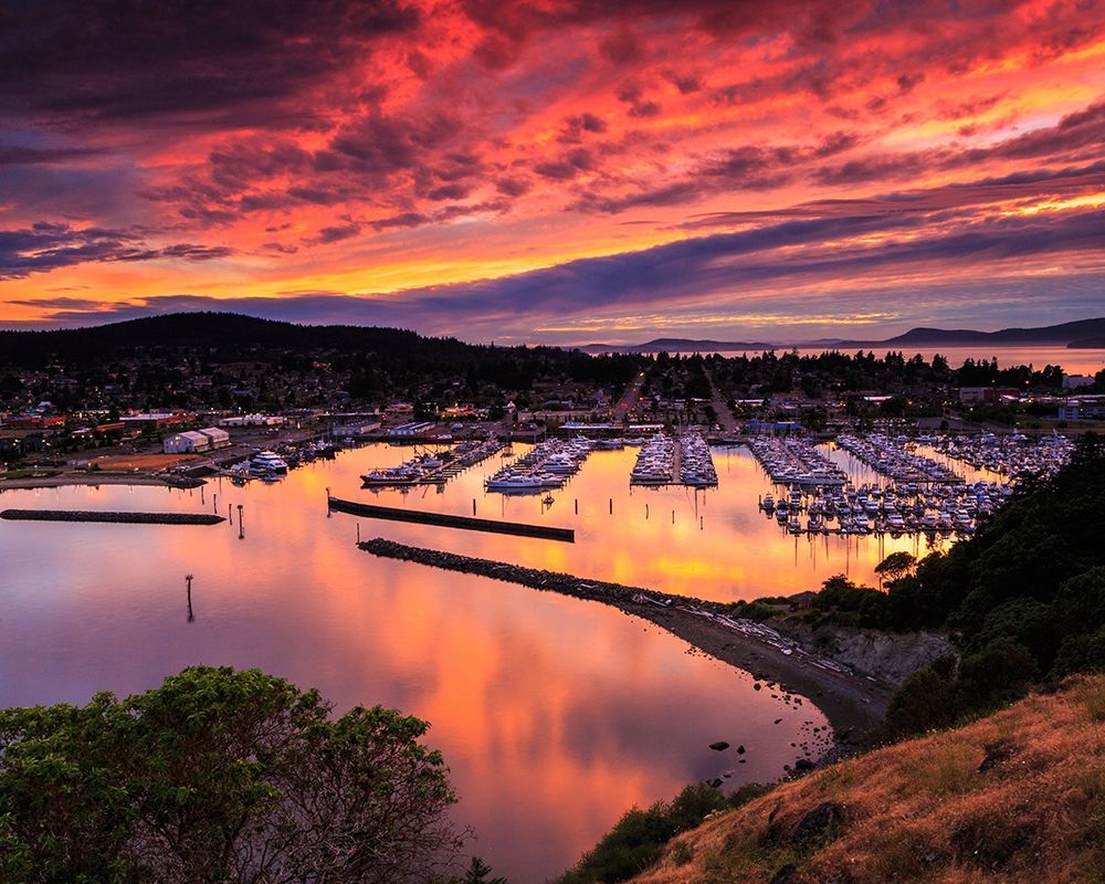 Red Sunset Over Harbor art print by Shawn/Corinne Severn for $57.95 CAD