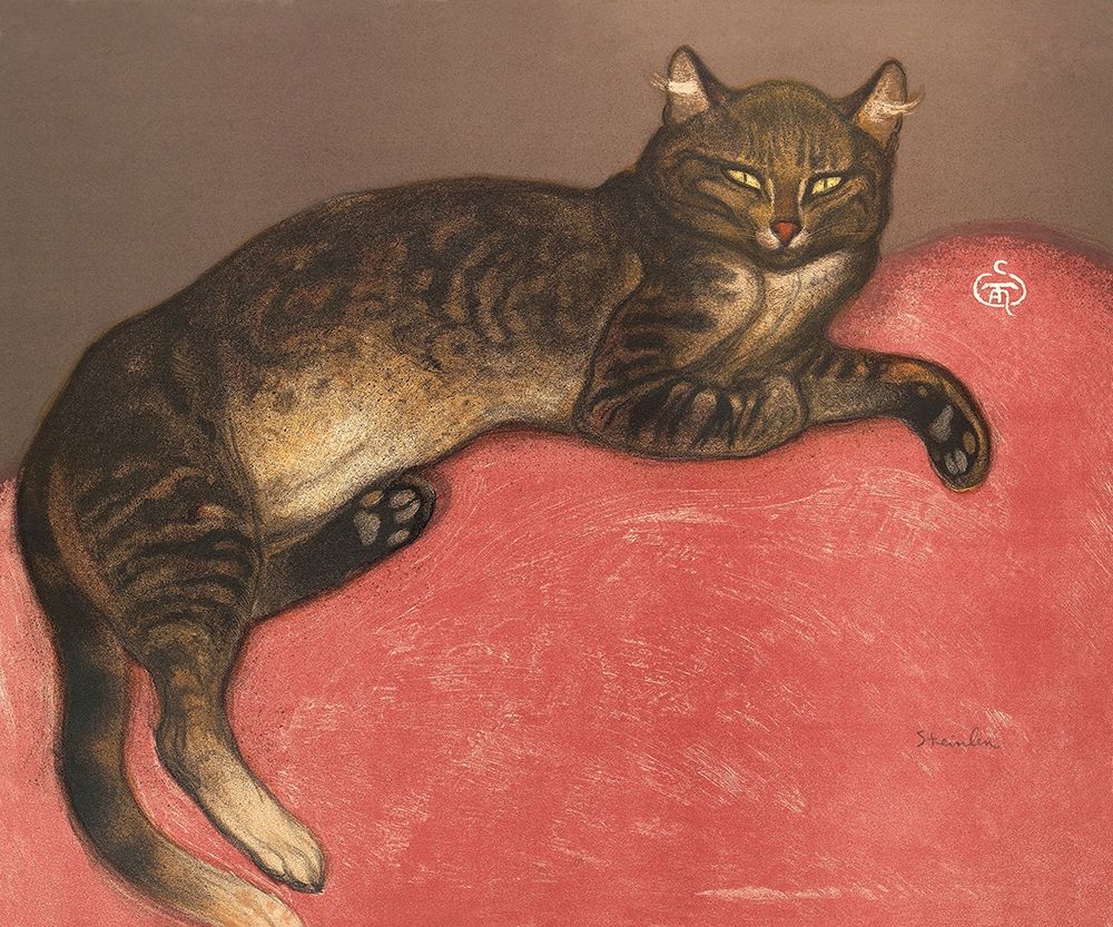 Cat on a Cusion art print by Theophile Steinlen for $57.95 CAD
